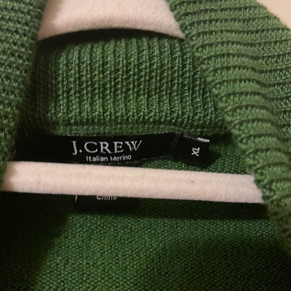 J. Crew merino wool 1/4 zip pullover. Size XL. Emerald green - Picture 2 of 4